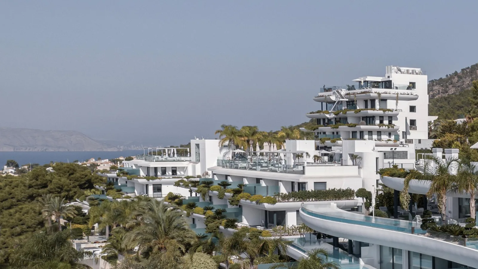 SHA Wellness Clinic, SHA Spain: white terraced buildings with gardens above the Mediterranean coast